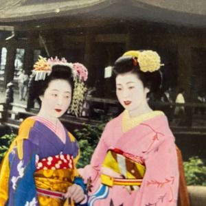 Postcard Japanese Women  Beautiful Maiko Geisha Female Girls Retro Kimono